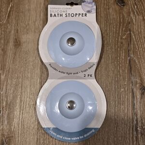 Blue Silicone Bath Stopper 2-Pack